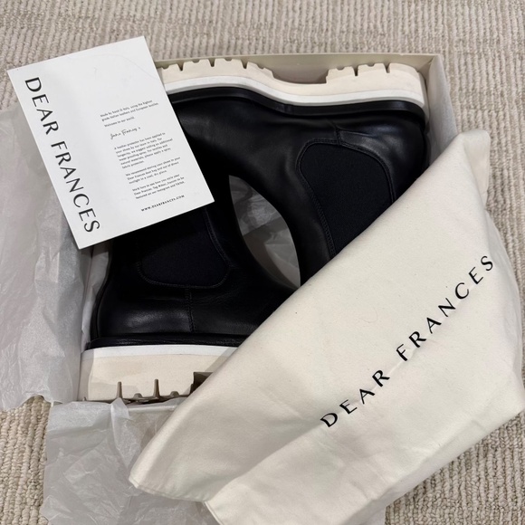 DEAR FRANCES TONY LEATHER CHELSEA BOOTS BLACK AND WHITE 38 ( 37.5/ 7.5 US) - Picture 10 of 10